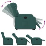 vidaXL Fauteuil inclinable vert foncé tissu