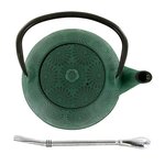 Théière en fonte Hanami vert émeraude 1 2 L + paille inox avec filtre