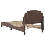 vidaXL Cadre de lit avec lumières LED marron 90x200 cm similicuir