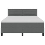 vidaXL Lit à ressorts avec matelas Gris foncé 140 x 200 cm tissu
