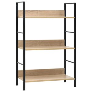 vidaXL Bibliothèque à 3 niveaux chêne 60x27 6x90 5cm bois d'ingénierie