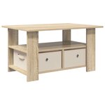 vidaXL Table basse Chêne Sonoma 77 x 55 x 42 cm Bois d'ingénierie