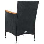 vidaXL Chaises à manger de jardin lot de 4 Résine tressée Noir