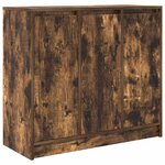 vidaXL Buffet chêne fumé 85x34x76 cm bois d'ingénierie