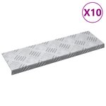 vidaXL Marches d'Escalier en Alu 10 Pièces Antidérapantes 60x18 cm