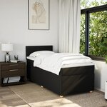vidaXL Sommier à lattes de lit avec matelas noir 90x190 cm simple tissu