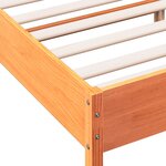 vidaXL Cadre de lit sans matelas cire marron 200x200cm bois pin massif