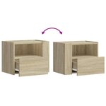 vidaXL Table de chevet murale chêne sonoma 45x30x35 cm