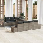 vidaXL Ensemble de canapé de jardin 7 pièces avec coussins gris en polyrotin