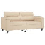 vidaXL Canapé à 2 places Crème 140 cm Tissu microfibre