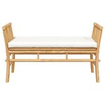 Banc de jardin vidaXL avec coussin de 110 cm en bambou