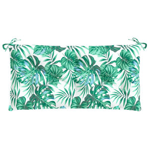 vidaXL Coussin de banc de jardin motif de feuilles 100x50x7 cm
