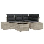 vidaXL Ensemble de canapé de jardin avec coussin 5 Pièces Gris clair
