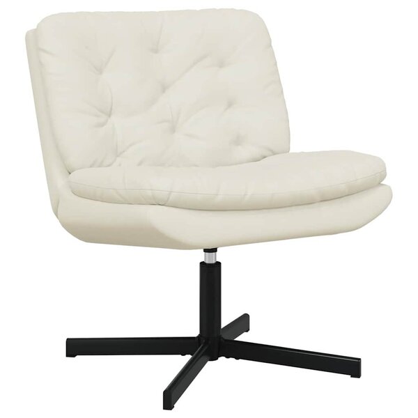 vidaXL Fauteuil relaxant pivotant Autre Crème 63 x 75 x 76 cm Velours