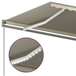 vidaXL Auvent automatique avec capteur de vent et LED 400x350 cm Crème