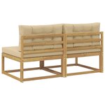 vidaXL 2 Pièce Sofa de milieu extérieur Polyester Blanc