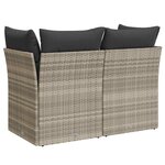 vidaXL Canapé de jardin 2 places et coussins gris clair résine tressée