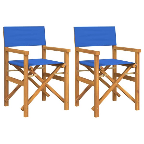 vidaXL Chaises de metteur en scène pliantes lot de 2 Bois teck massif