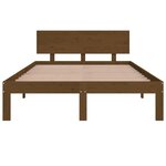 vidaXL Cadre de lit Marron miel Bois massif 120x190 cm Petit Double