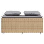vidaXL Ensemble à manger de jardin et coussins 3 Pièces Beige poly rotin