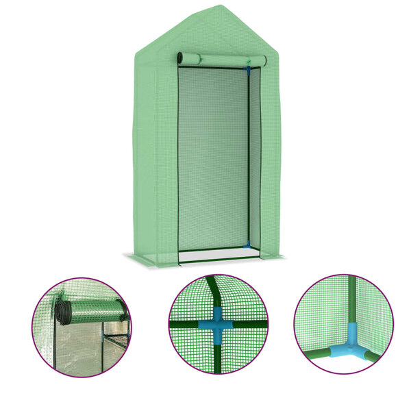 vidaXL Serre avec cadre en acier 0 5 m² 1x0 5x1 9 m