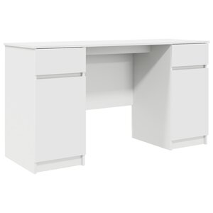 Bureau vidaXL Blanc 140x49x76 cm en bois d'ingénierie
