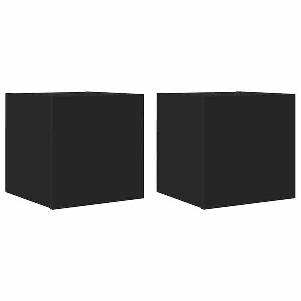 vidaXL Meubles TV muraux 2 Pièces Noir 30 5x30x30 cm