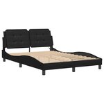 vidaXL Cadre de lit avec LED sans matelas Zadar noir 140x190 cm