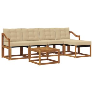 vidaXL Ensemble de canapés d'extérieur 6 pc Naturel et Beige