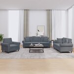 vidaXL Ensemble de canapés 3 Pièces avec coussins gris foncé velours