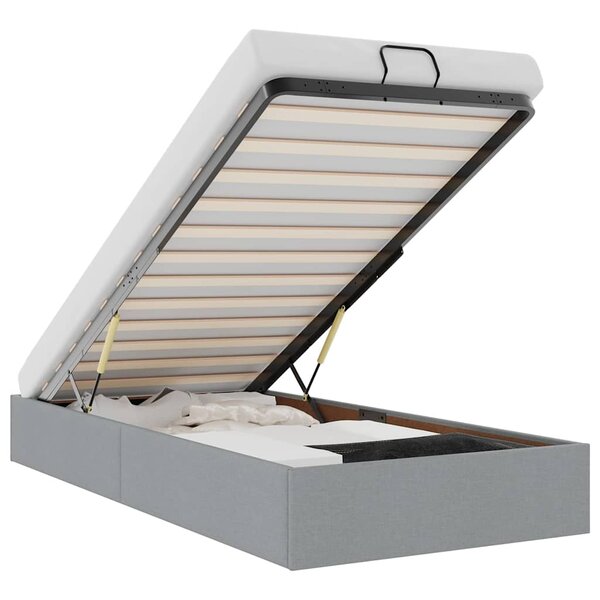 vidaXL Cadre de lit ottoman sans matelas gris clair 80x200 cm tissu