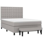 vidaXL Sommier à lattes de lit avec matelas Gris clair 140x190cm Tissu