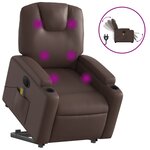 vidaXL Fauteuil inclinable de massage électrique marron similicuir