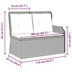 vidaXL Banc inclinable de jardin avec coussins beige résine tressée