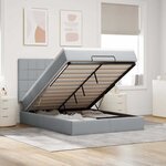 VidaXL Cadre de lit ottoman et matelas gris clair 140x190 cm tissu