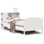 vidaXL Lit bibliothèque sans matelas blanc 100x200 cm bois pin massif