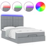 VidaXL Cadre de lit ottoman et matelas gris clair 140x200 cm tissu