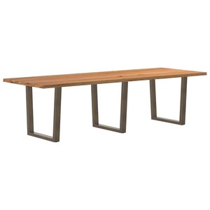 vidaXL Table à manger avec bord naturel 280x100x74cm bois massif chêne