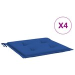 vidaXL Coussins de chaise de jardin lot de 4 bleu royal 50x50x4 cm