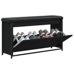vidaXL Banc à chaussures avec tiroir rabattable noir 102x32x56 cm