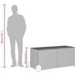 vidaXL Boîte de rangement de jardin et roues marron 283L poly rotin