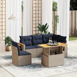 vidaXL Salon de jardin 6 Pièces avec coussins gris résine tressée