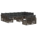 vidaXL Ensemble de canapé de jardin 13 Pièces Gris polyrotin