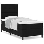 vidaXL Lit à ressort avec matelas noir 80x200 cm tissu