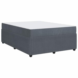 vidaXL Cadre de lit avec matelas Gris foncé 160 x 200 cm Velours