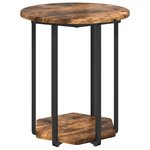 vidaXL Ensemble de tables d'appoint avec étagère 2 Pièces Marron
