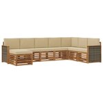 vidaXL Ensemble de canapés d'extérieur 6 pc Naturel