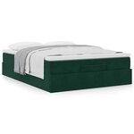 vidaXL Cadre de lit ottoman avec matelas vert foncé 140x190 cm velours