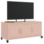 vidaXL Meuble TV rose 100 5x39x43 5 cm acier