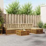 vidaXL Ensemble de canapés d'extérieur 6 pc Naturel et Beige
